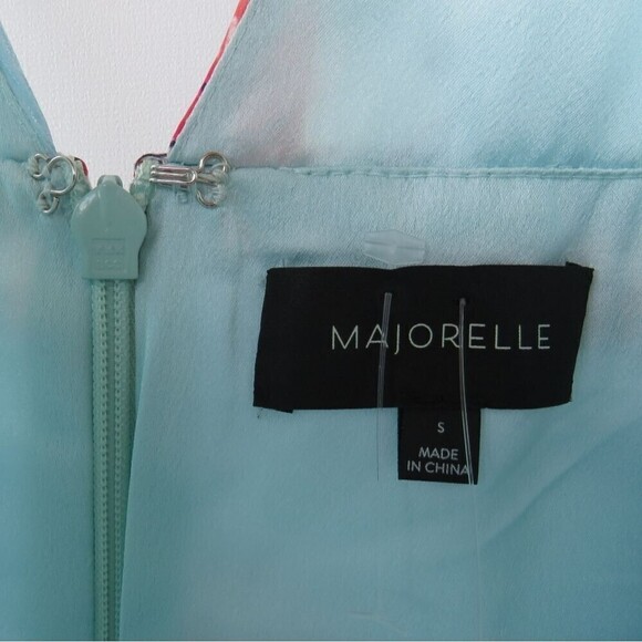 Majorelle Dress Womens Small Dora Blue Floral Surplice Neckline Lightweight - Picture 5 of 13